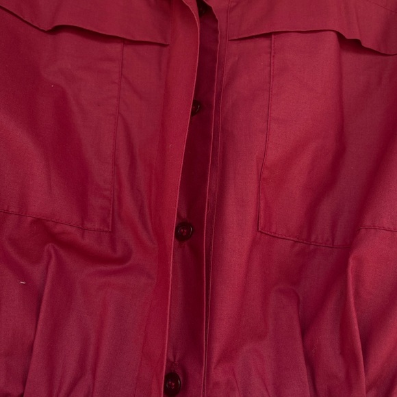 VTG SUNSHINE ALLEY TEA DRESS SHIRT DRESS + BELT Red Retro Two Toned Dress 16 - Picture 4 of 12